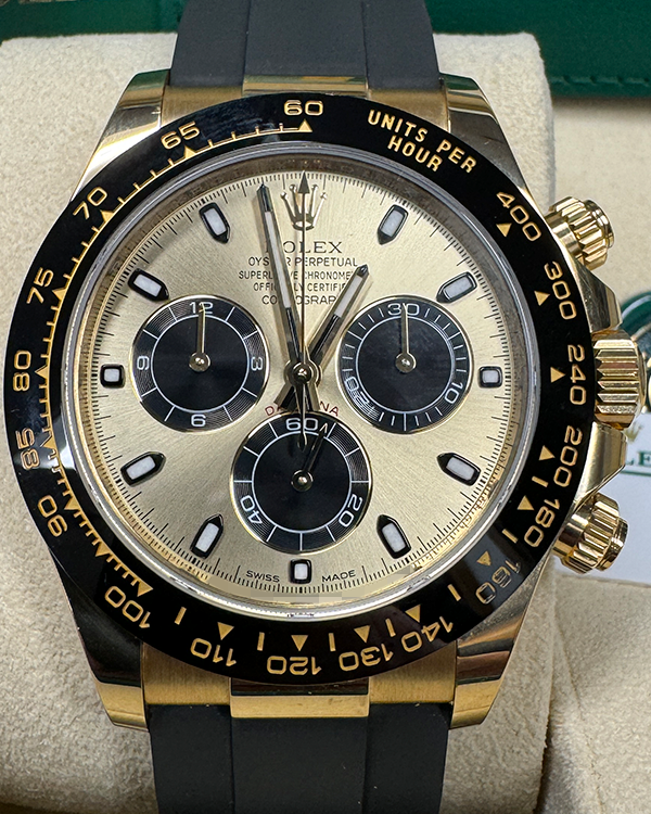 2018 Rolex Cosmograph "Pikachu" Daytona 40MM Champagne Dial Oysterflex Strap (116518LN)