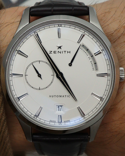 Zenith Elite Captain 40MM Silver Dial Leather Strap (03.2122.685/01.C498)