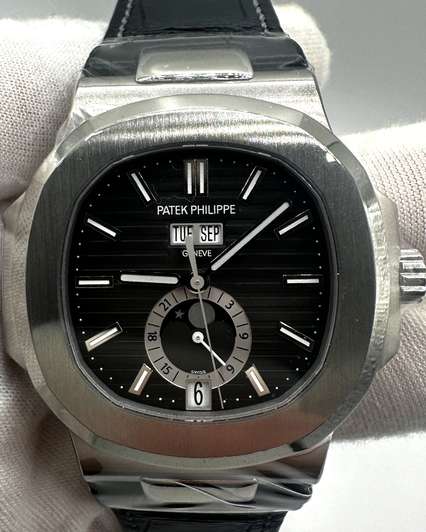 2023 Patek Philippe Nautilus Annual Calendar Moon Phase Steel Black Dial (5726/1A-001)