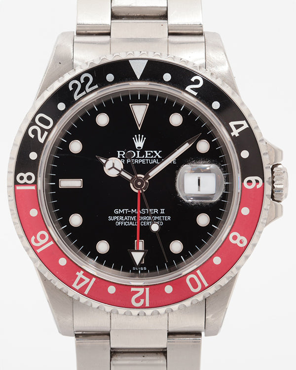 1999 (A serial) Rolex GMT-Master II "Coke" 40MM Black Dial Oyster Bracelet (16710)