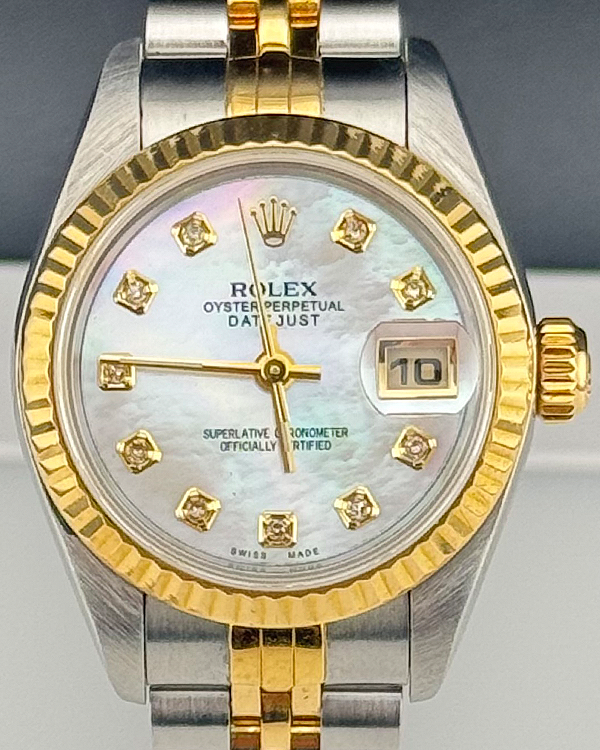 Rolex Lady-Datejust 26MM Aftermarket Mother Of Pearl Dial Two-Tone Jubilee Bracelet (69173)