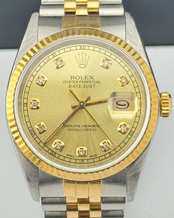 Rolex Datejust 36MM Aftermarket Champagne Dial Two-Tone Jubilee Bracelet (16013)