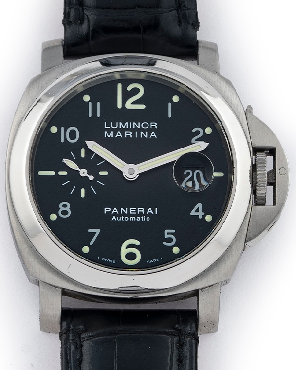 2007 Panerai Luminor Marina 44MM Black Dial Leather Strap (PAM00164)