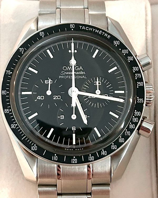 No Reserve - 2015 Omega Speedmaster Professional Moonwatch 42MM Black Dial Steel Bracelet (3570.50.00)