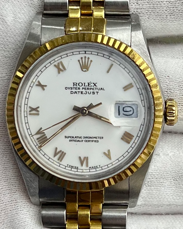 1987 Rolex Datejust 36MM Steel And Yellow Gold Jubilee Bracelet White Dial (16013)