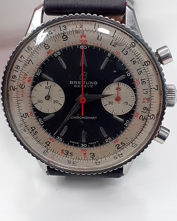 Breitling Chronomat Venus Vintage 37.5MM Black Patina Dial Leather Strap (808)