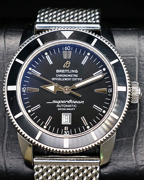 No Reserve - Breitling Superocean Heritage 46MM Black Dial Steel Bracelet (A1732024/B868)