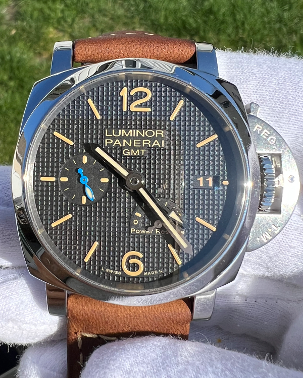 Panerai Luminor 1950 3 Days GMT Power Reserve 42MM Black Dial Leather Strap (PAM01537)