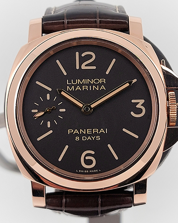 2015 Panerai Luminor Marina 8 Days 44MM Brown Dial Leather Strap (PAM00511)