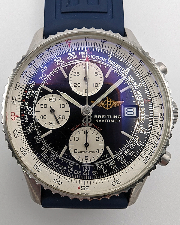 Breitling Navitimer 41MM Black Dial Rubber Strap (A13330)