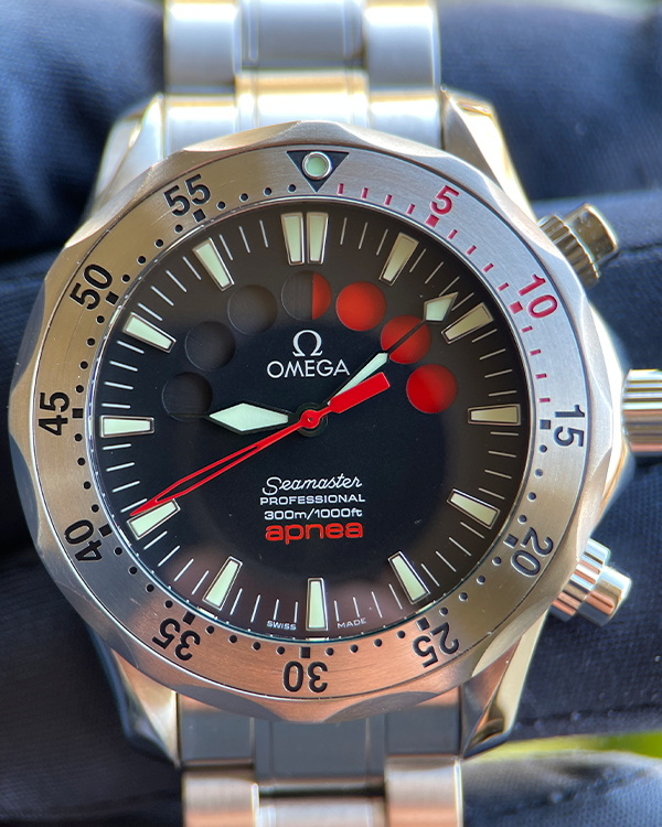 2007 Omega Seamaster 300M "Apnea Jaques Mayol" 41.5MM Black Dial Steel Bracelet (2595.50.00)