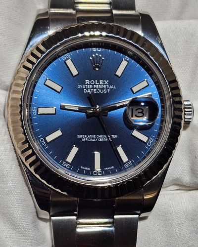 2016 Rolex Datejust II 41MM Blue Dial Oyster Bracelet (116334)