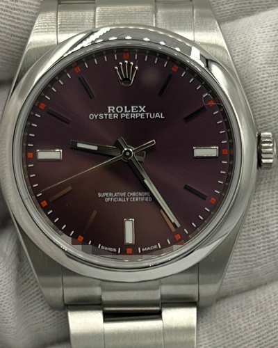 2018 Rolex Oyster Perpetual 39MM Grape Dial Oyster Bracelet (114300)