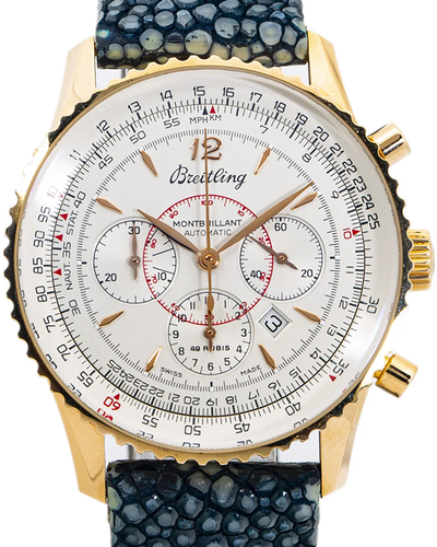 Breitling Navitimer Montbrilliant 37MM White Dial Leather Strap (H41330)