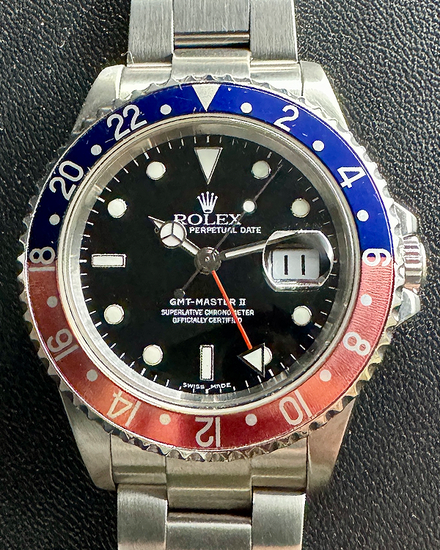 Rolex GMT-Master II "Pepsi" 40MM Black Dial Oyster Bracelet (16710BLRO)