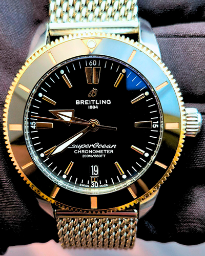 2020 Breitling Superocean Heritage B20 44MM Black Dial Steel Bracelet (UB2030)