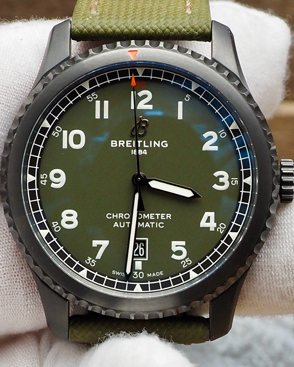 Breitling Aviator 8 Curtiss Warhawk 41MM Green Dial Textile Bracelet (M173152A1L1X2)