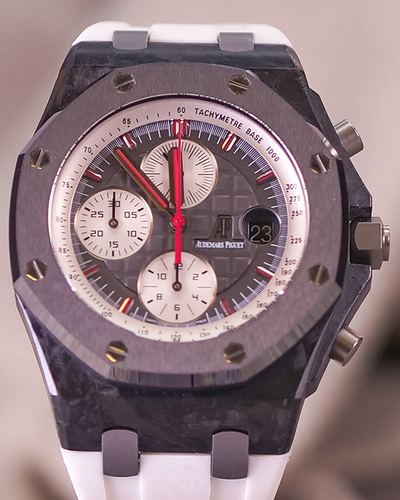 2011 Audemars Piguet Royal Oak Offshore Chronograph "Jarno Trulli" L.E. 42MM Grey Dial Aftermarket Rubber Strap (26202AU.OO.D002CA.01)