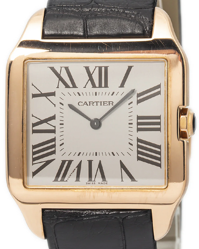 Cartier Santos Dumont 35MM Silver Dial Leather Strap (W2006951)