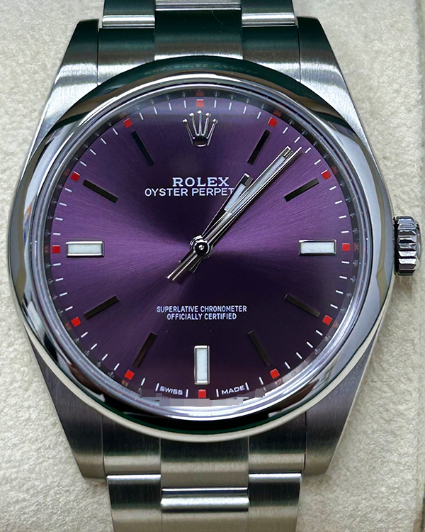 Rolex Oyster Perpetual 39MM Grape Dial Oyster Bracelet (114300)