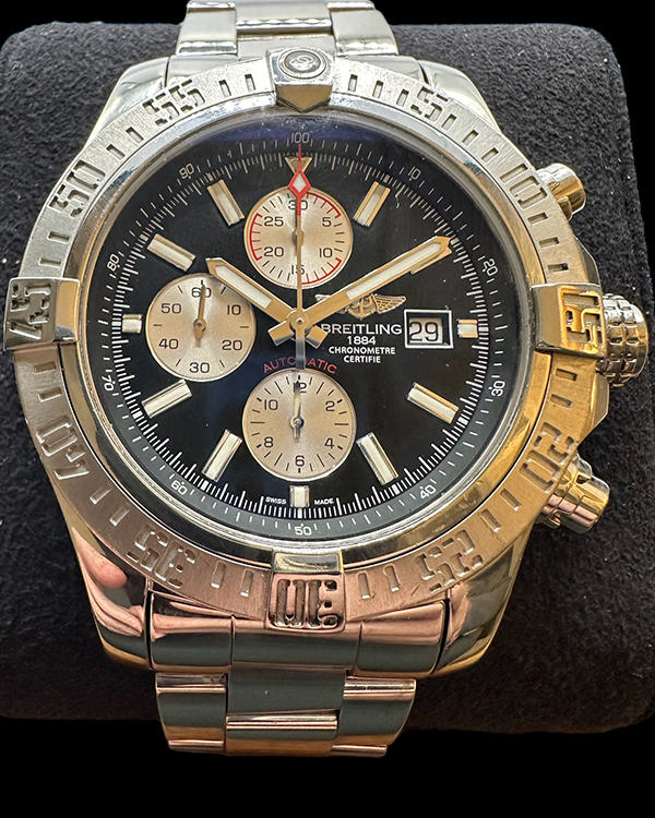 2015 Breitling Super Avenger II 48MM Black Dial Steel Bracelet (A1337111/BC29)