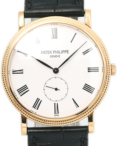 Patek Philippe Calatrava 36MM White Dial Leather Strap (5116R)