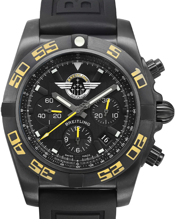 Breitling Chronomat "Jet Team" Chronograph L.E. 44MM Black Dial Rubber Strap (MB01109P/BD48-153S)