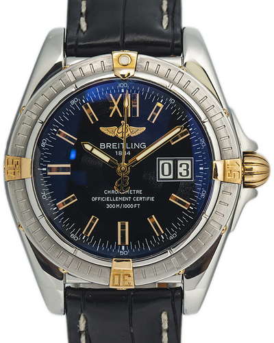 Breitling Windrider Cockpit 41MM Black Dial Leather Strap (B49350)