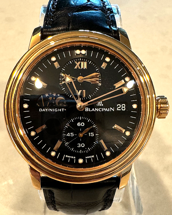 Blancpain Léman 38MM Black Dial Leather Strap (2160-3630-53B)