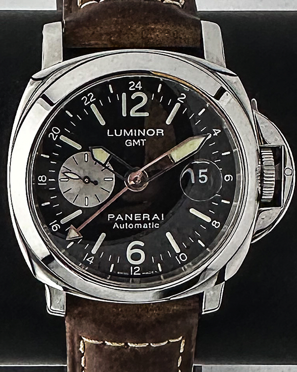 Panerai Luminor GMT Automatic 44MM Black Dial Leather Strap (PAM00088)