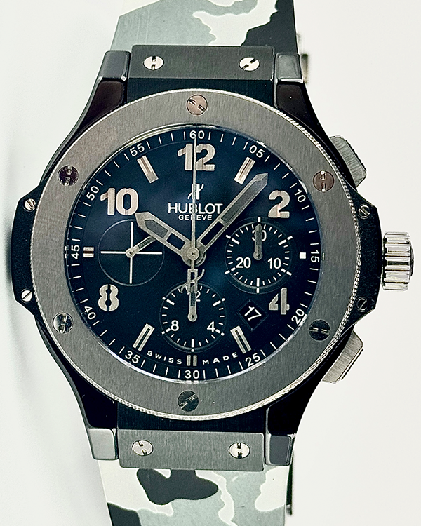 2014 Hublot Big Bang  "Ice Bang" Limited Edition 44MM Tungsten Bezel Black Dial Rubber Strap (301.CT.130.RX)