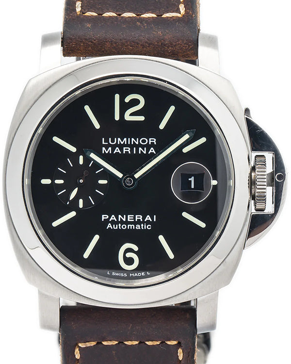 Panerai Luminor Marina 44MM Black Dial Leather Strap (PAM00104)