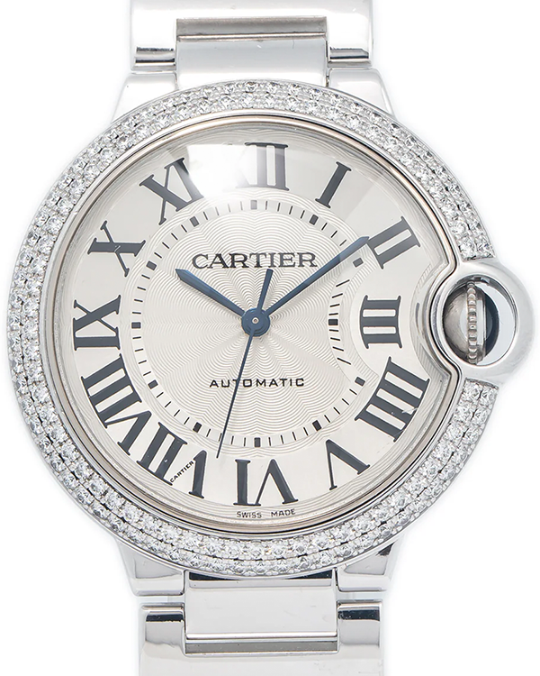 Cartier Ballon Bleu De Cartier 36MM Silver Dial White Gold Bracelet (3004 WE96006Z3)