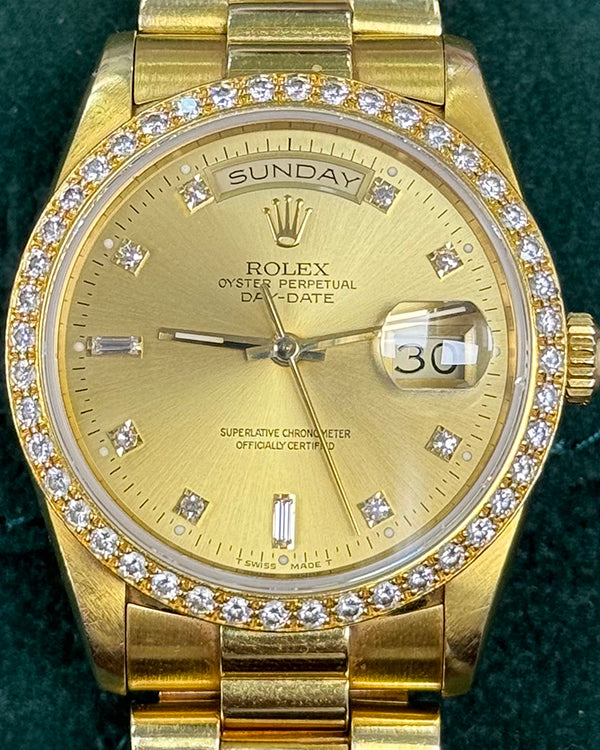 Rolex Day-Date 36MM Champagne Dial Yellow Gold President Bracelet (18348A)