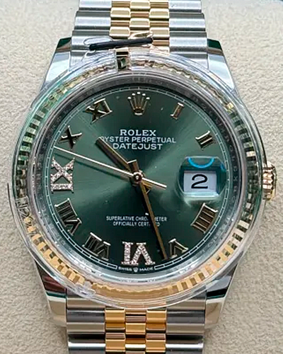 2023 Rolex Datejust 36MM Olive Green Dial Two-Tone Jubilee Bracelet (126233)