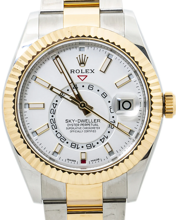 2020 Rolex Sky-Dweller 42MM White Dial Two-Tone Oyster Bracelet (326933)