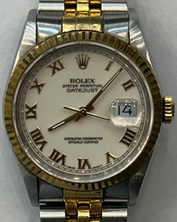 Rolex Datejust 36MM White Dial Two-Tone Jubilee Bracelet (16233)