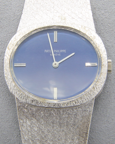 Patek Philippe Ellipse 34MM Blue Dial Steel Bracelet (3583)