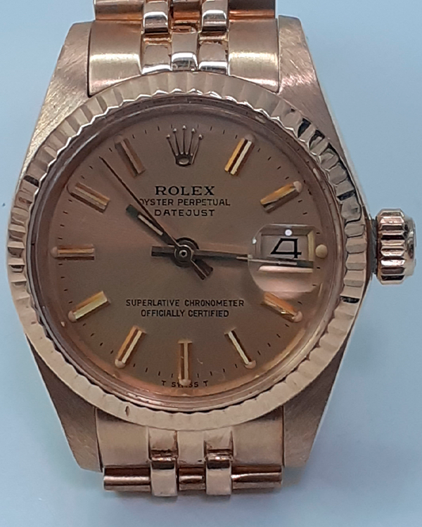 Rolex Lady-Datejust 26MM Champagne Dial Yellow Gold Jubilee Bracelet (6917)