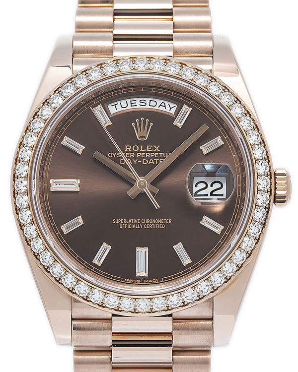 Rolex Day-Date 40MM Chocolate Dial Rose Gold Bracelet (228345RBR)