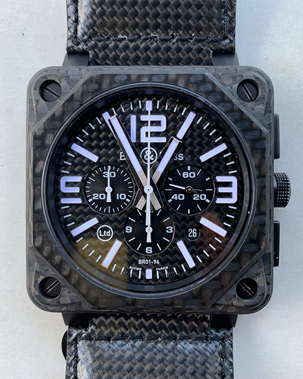 Bell Ross BR01 94 Chronograph Carbon Fiber Black Dial BR0194 CA