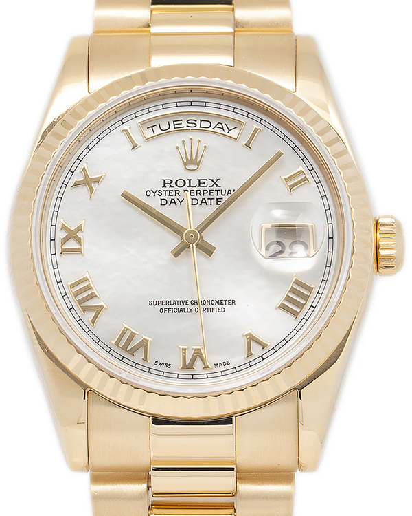 Rolex Day-Date 36MM Mother of Pearl Dial Yellow Gold President Bracelet (118238)