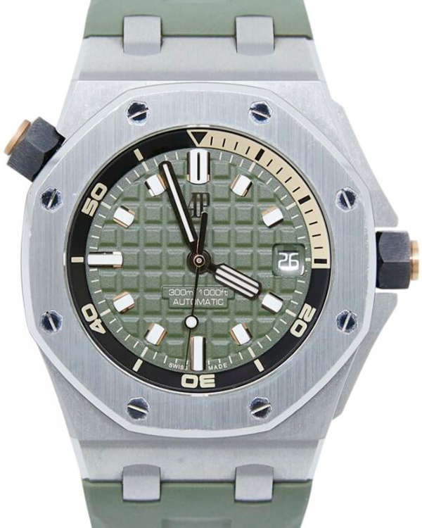 Audemars Piguet Royal Oak Offshore Diver 42MM Khaki Green Dial Rubber Strap (15720ST)