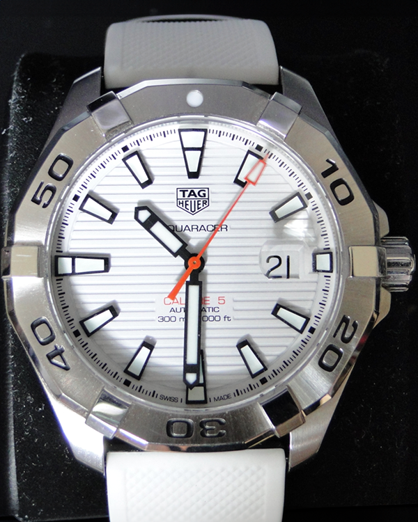 No Reserve - TAG Heuer Aquaracer 300M 43MM White Dial Steel Bracelet (WAY2013.BA0927)