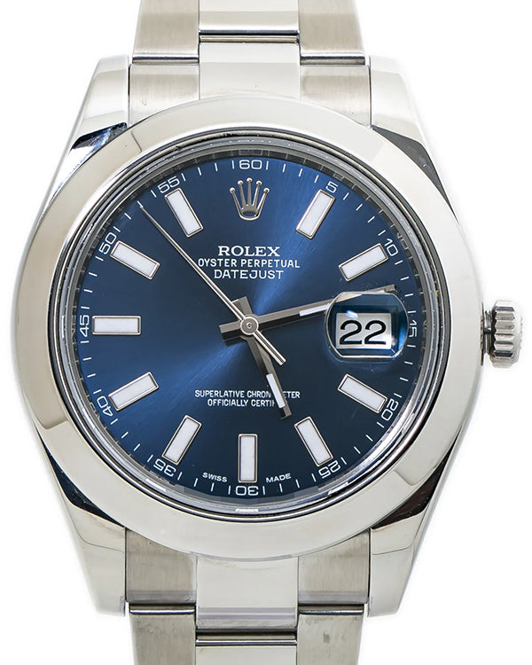 Rolex Datejust 41MM Blue Dial Steel Bracelet (116300)