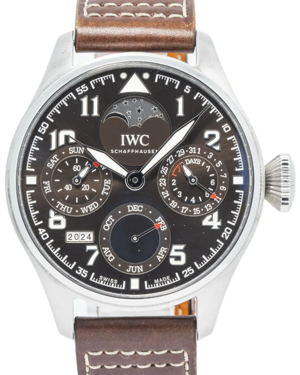 IWC Schaffhausen Pilot Perpetual Calendar Saint Exupéry L.E. 46MM Brown Dial Leather Strap (IW503801)