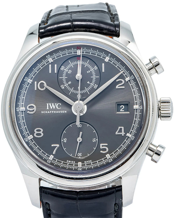 IWC Schaffhausen Portugieser Chronograph 42MM Grey Dial Leather Strap (IW390404)