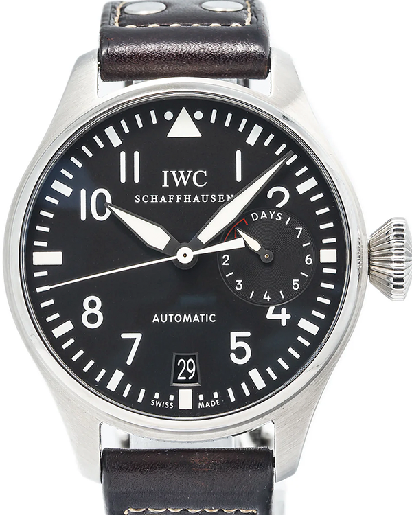 2009 IWC Schaffhausen Big Pilot 46MM Black Dial Leather Strap (IW500401)