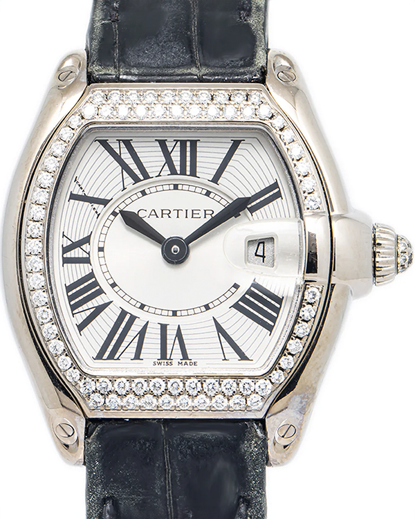 Cartier Roadster 30MM Silver Dial Leather Strap (WE5002X2)