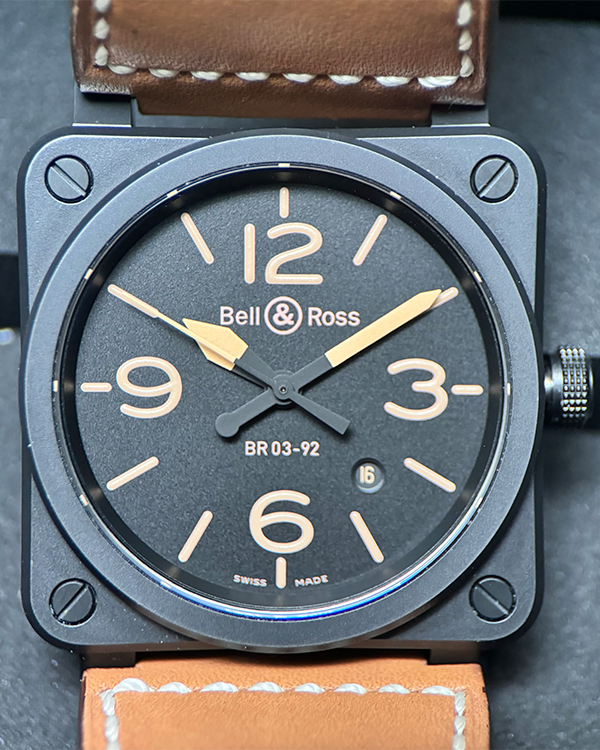 2018 Bell & Ross BR 03-92 Heritage 42MM Black Dial Leather Strap (BR03-92)